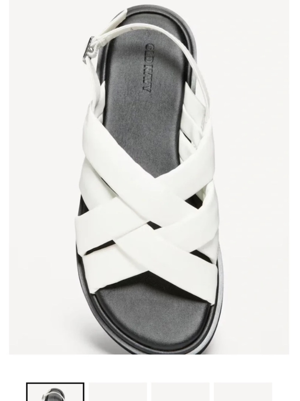 OLD NAVY Puffy Cross-Strap Flatform Sandals Color: Bone SIZE 6 1/2. BRAND NEW